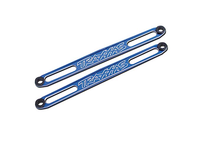 Traxxas Hold Downs, Battery (Blue-Anodized) (2)/ Adhesive Foam B