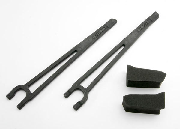 Traxxas Hold Downs, Battery, Left & Right (2)/ Foam Spacers (2) - Click Image to Close