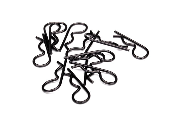 Traxxas Body clips, heavy duty (black) (12)