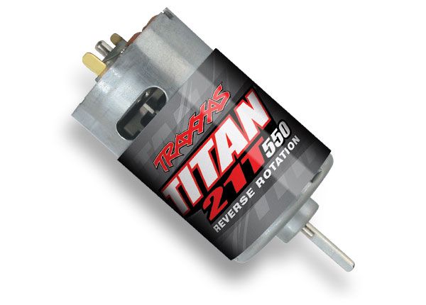 Traxxas Motor, Titan 550, reverse rotation (21-turns/ 14 volts) - Click Image to Close