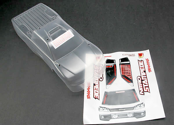 Traxxas Body, Nitro Stampede (Clear, Requires Painting)/Window, Grill, Lights Decal Sheet