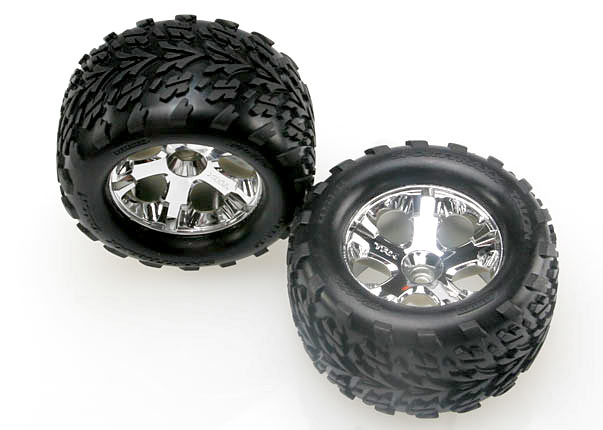 Traxxas Tires & Wheels, Assembled, Glued (2.8") (All-Star Chrome