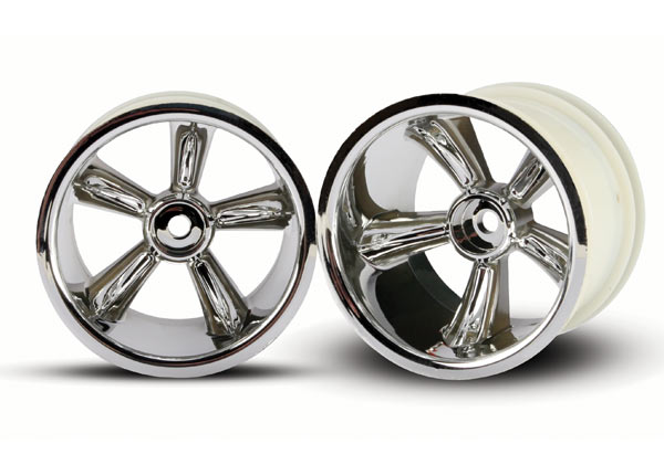 Traxxas 12mm Hex Pro-Star Rear Wheels (2) (Chrome) - Click Image to Close