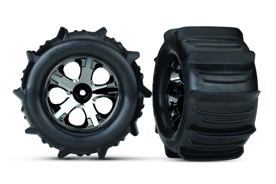 Traxxas Tires & Wheels 2.8" Nitro Rear/Electric Front TSM Rated - Click Image to Close