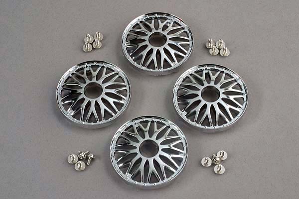 Traxxas Wheel Covers, Bbs Type (Chrome) (4)/ Attachment Screws (12)