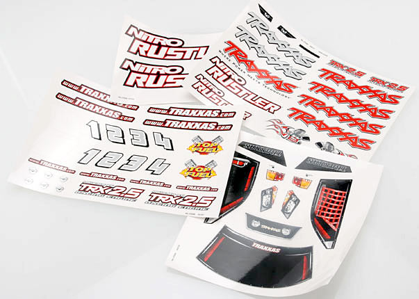 Traxxas Decal Sheets, Nitro Rustler - Click Image to Close