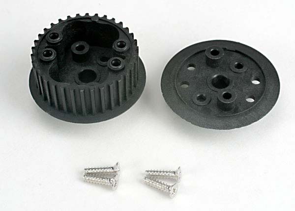 Traxxas Differential (34-Groove)/ Flanged Side-Cover & Screws - Click Image to Close