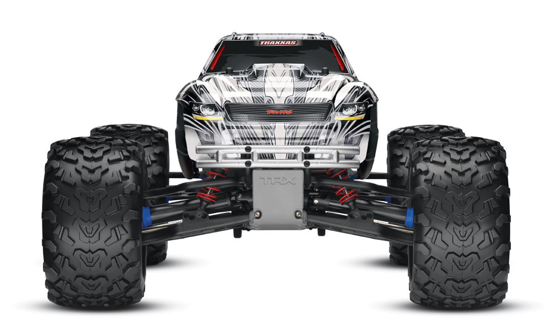 Traxxas T-Maxx 3.3 4WD RTR Nitro Monster Truck Silver - Click Image to Close