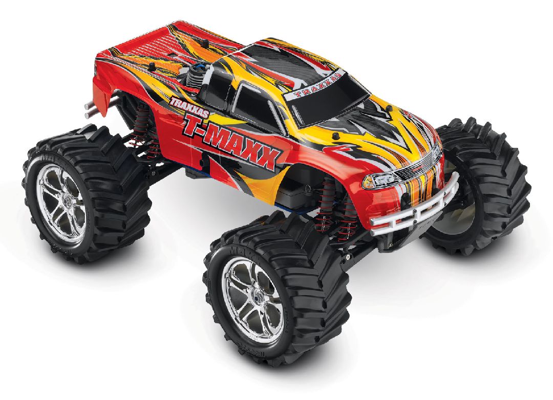 Traxxas T-Maxx Classic 1/10 Scale Nitro Powered 4WD Maxx Monster Truck with TQ 2.4 Ghz Radio System (Red)