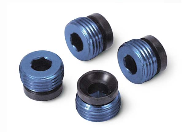 Traxxas Aluminum Caps, Pivot Ball (Blue-Anodized) (4)