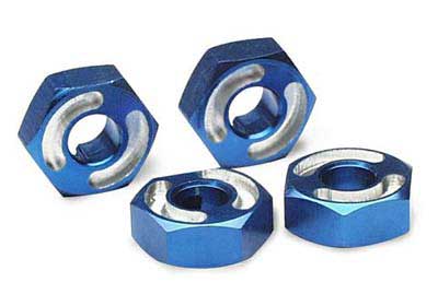 Traxxas Aluminum 14mm Hex Hubs w/ 2.5x12mm Axle Pins (Blue) (2) - Click Image to Close