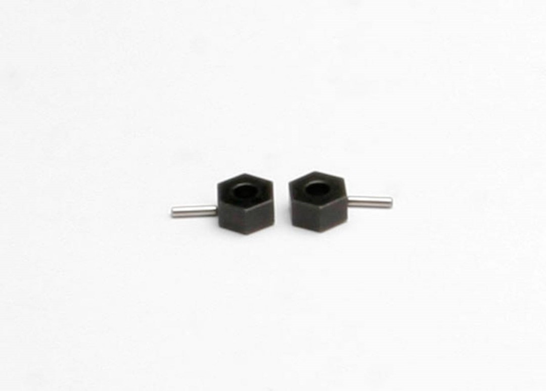 Traxxas Hex Wheel Hubs (Tall Offset, 14x7.5mm)(2)/Axle Pins - Click Image to Close