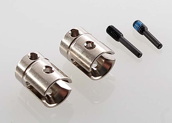 Traxxas Drive Cups (2) (Attaches To 5mm Trans Output Shaft)/Screw Pins, M4/15 (2) (For T-Maxx Steel Constant-Velocity Center Driveshafts)