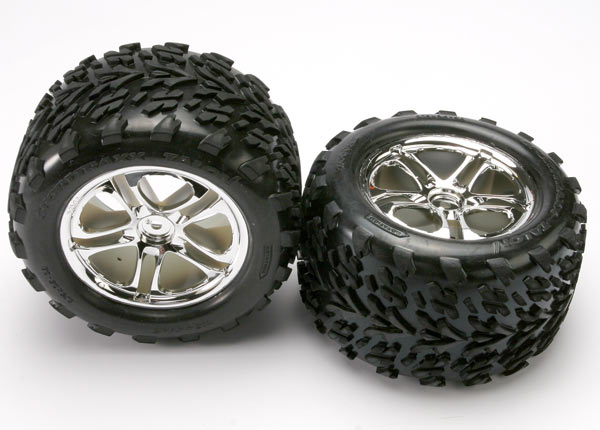 Traxxas Talon Pre-Mounted Tires w/SS Split Spoke Wheels (2) (Rev