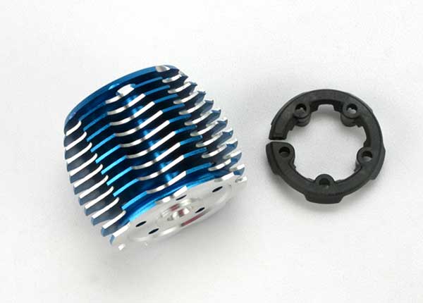 Traxxas Cooling Head, Powertune (Machined Aluminum, Blue-Anodize - Click Image to Close
