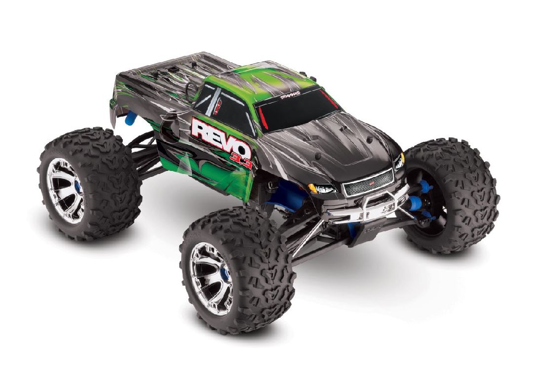 Traxxas Revo 3.3 4WD RTR Nitro Monster Truck - Green - Click Image to Close