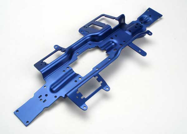 Traxxas Revo Chassis (3mm 6061 T-6 aluminum) (anodized blue) - Click Image to Close