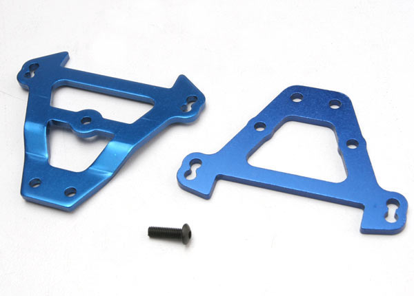 Traxxas Bulkhead tie bars, front & rear (blue-anodized aluminum) - Click Image to Close