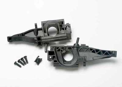 Traxxas Revo Bulkhead, rear (L&R halves)/ diff retainer, rear/ 4 - Click Image to Close