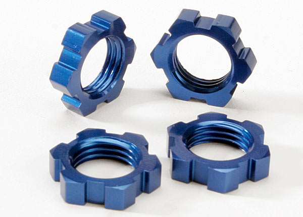 Traxxas Wheel nuts, splined, 17mm (blue-anodized) (4)