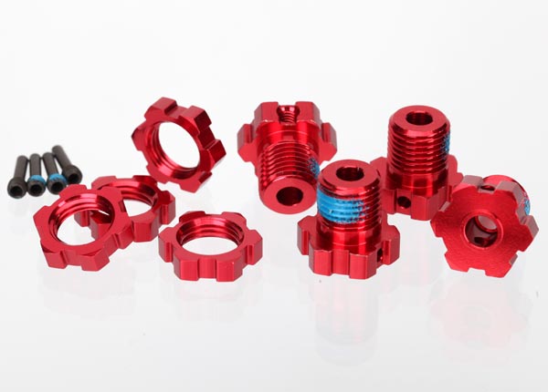 Traxxas 17mm Splined Wheel Hub Set (Red) (4)