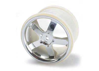 Traxxas 3.8" Hurricane Monster Truck Rims (2) (Revo) (Chrome) - Click Image to Close