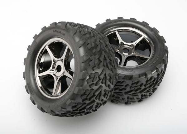 Traxxas Talon Pre-Mounted Tires w/17mm Gemini Wheels (2) (Black