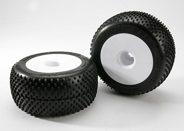 Traxxas Tires & Wheels, Assembled, Glued (White Dished 3.8" Whee - Click Image to Close