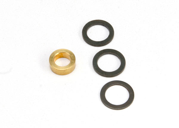 Traxxas Washer, 7x10x1.0 (2),7x10x0.5 (1) Black Steel (Shims For Flywheel Spacing),Washer, 5x8.2.8 Brass (1) (Shim For Clutch Bell Spacing) For Revo Big Block Kit