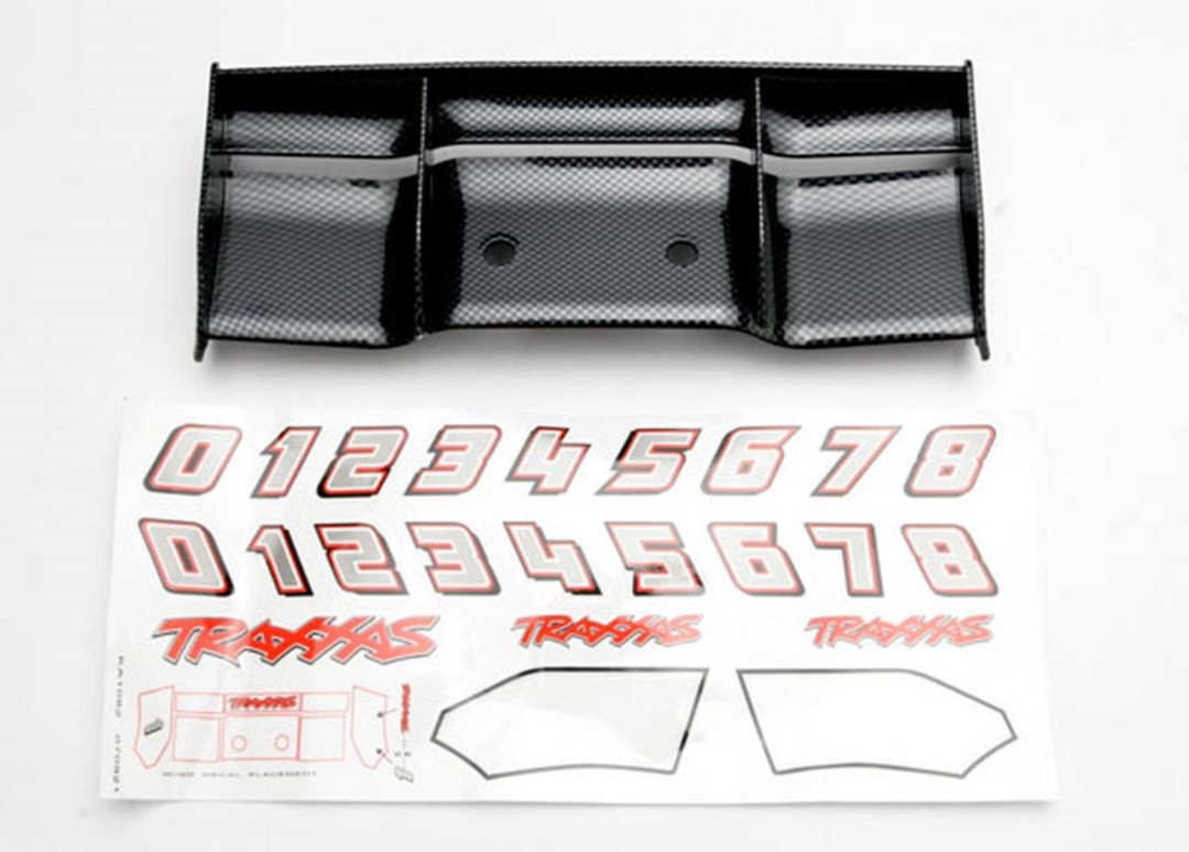 Traxxas Wing, Revo (Exo-Carbon Finish) Decal Sheet