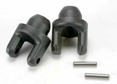 Traxxas Revo Yokes, stub axle (2)/ pins (2) - Click Image to Close