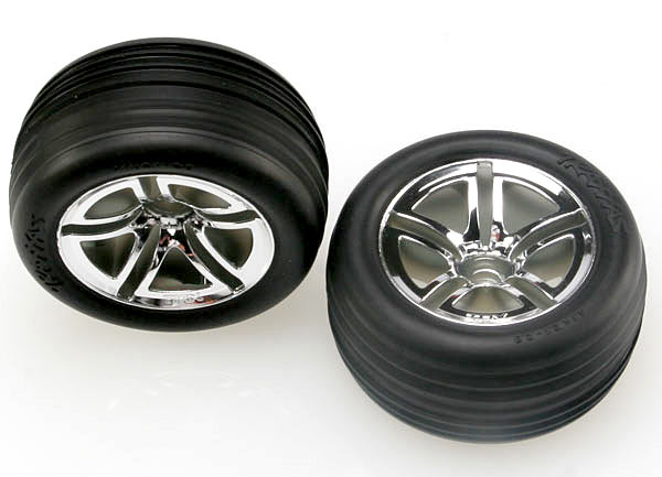 Traxxas Tires & Wheels, Assembled, Glued (2.8") (Twin-Spoke Whee - Click Image to Close