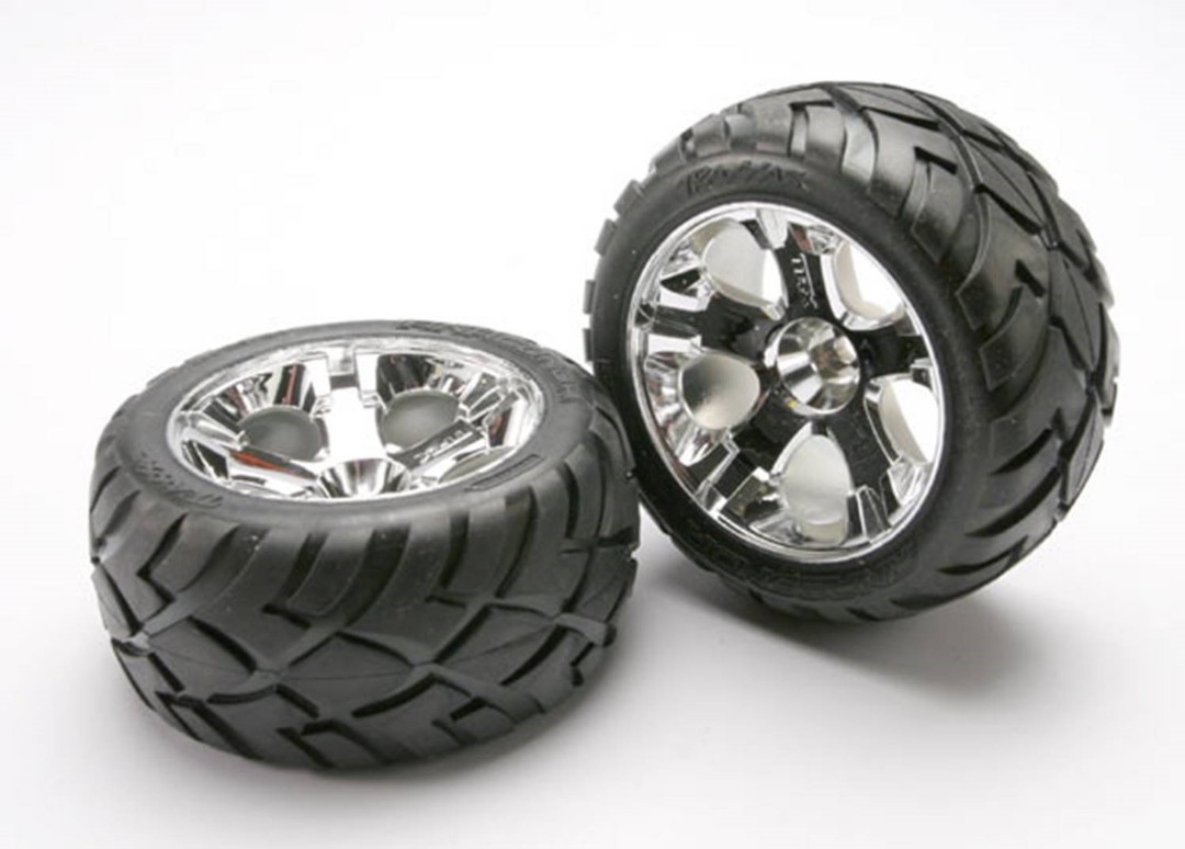 Traxxas Anaconda Tires w/All-Star Front Wheels (2) (Jato) (Chrom