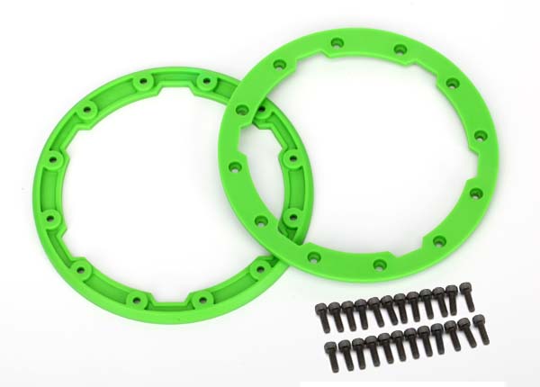 Traxxas Beadlock Style Sidewall Protector w/Hardware (Green) (2) - Click Image to Close
