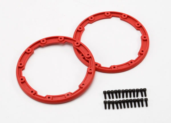 Traxxas Beadlock Style Sidewall Protector w/Hardware (Red) (2)