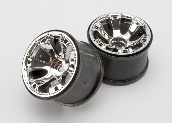 Traxxas 3.8" Geode Wheels (2) (Summit) (Chrome) - Click Image to Close