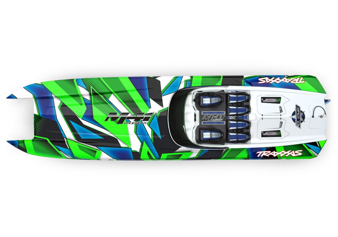 Traxxas DCB M41 Widebody 40" Catamaran Race Boat GreenR - Click Image to Close