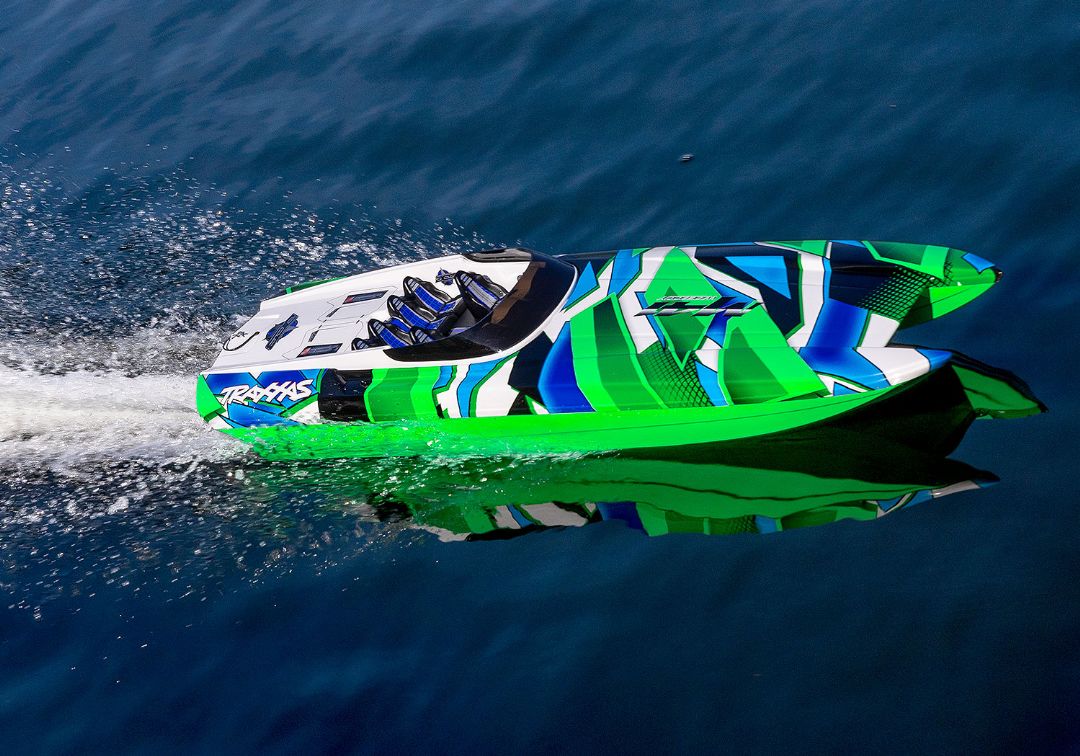 Traxxas DCB M41 Widebody 40" Catamaran Race Boat GreenR - Click Image to Close