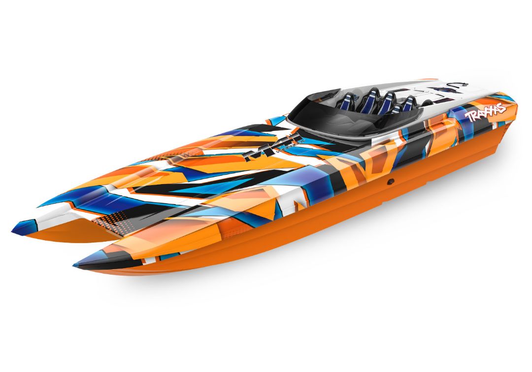 Traxxas DCB M41 Widebody 40" Catamaran Race Boat OrangeR - Click Image to Close