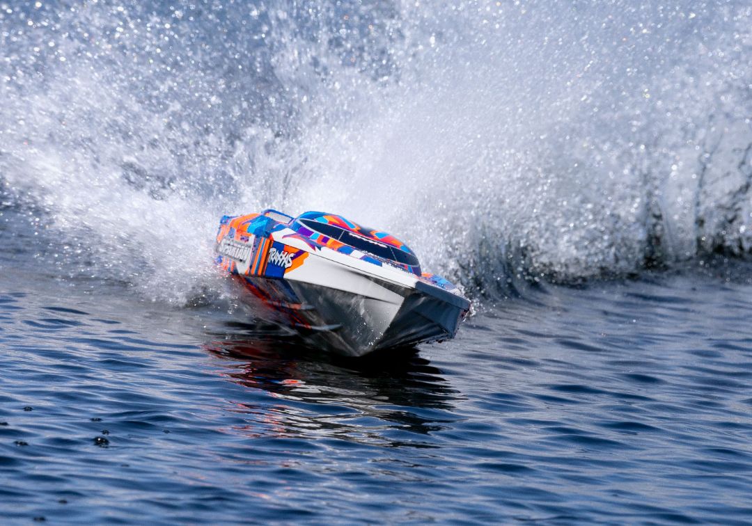 Traxxas Spartan Brushless 36" Race Boat, OrangeR - Click Image to Close