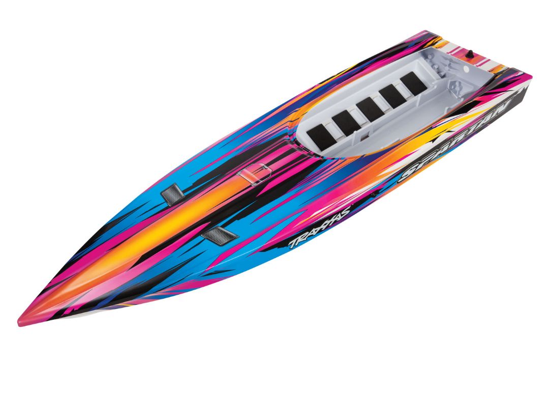 Traxxas Hull, Spartan, pink graphics (fully assembled) - Click Image to Close