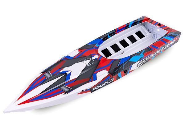 Traxxas Hull, Spartan, Red Graphics (Fully Assembled) - Click Image to Close