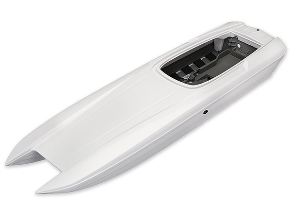 Traxxas Hull, DCB M41, white (no graphics) (fully assembled) - Click Image to Close