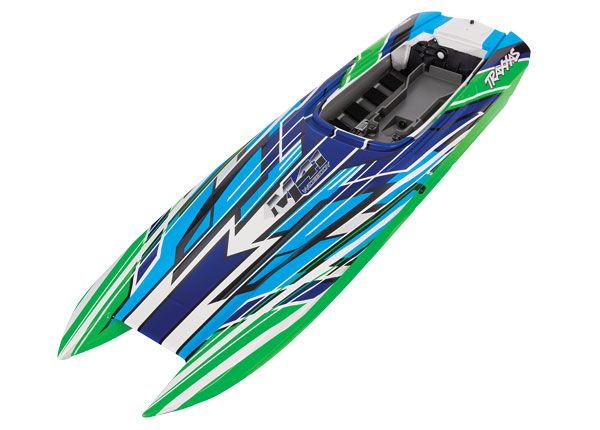Traxxas Hull, DCB M41, green-x graphics (fully assembled) - Click Image to Close