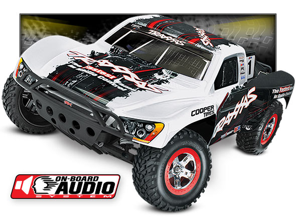 Traxxas Slash 2WD 1/10 RTR Electric Short Course Truck White, 7-cell NiHM Battery, 4A DC charger. Brushed ESC XL-5 with Titan 12t with Onboard Audio