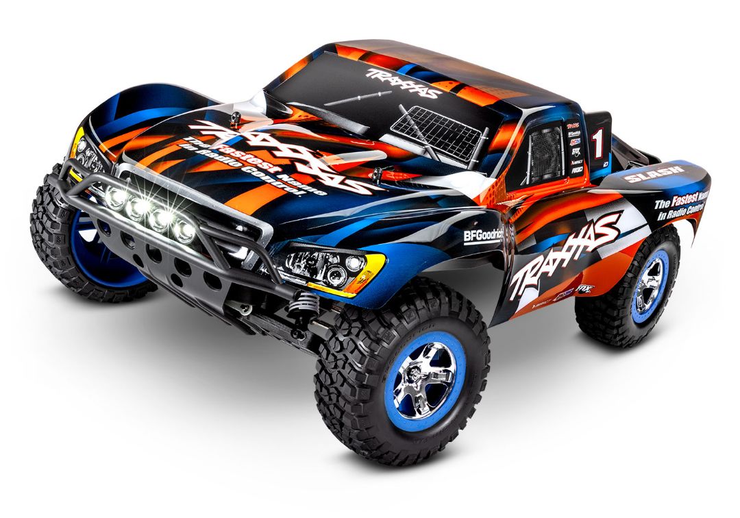 Traxxas Slash 2WD 1/10 RTR Electric Short Course Truck Orange, LED Lights, 7-cell NiHM Battery. 4A DC charger. Brushed ESC XL-5 with Titan 12t