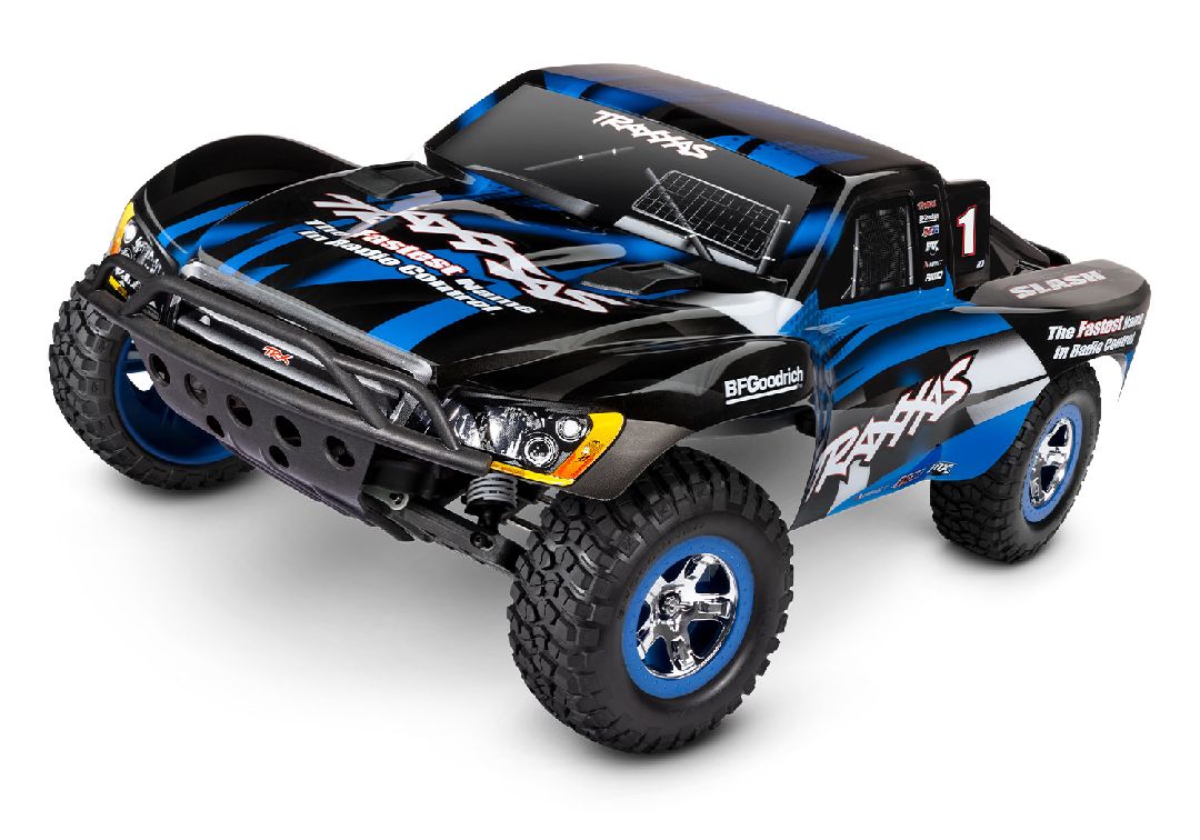 Traxxas Slash 1/10 2WD Short Course Racing Truck RTR with TQ 2.4GHz Radio System, XL-5 ESC (Fwd/Rev) Includes 7-Cell NiMH 3000mAh Traxxas Battery and 4-amp USB-C Charger w/ iD - Blue