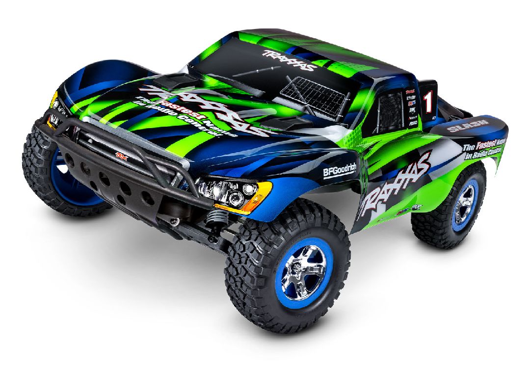 Traxxas Slash 1/10 2WD Short Course Racing Truck RTR with TQ 2.4GHz Radio System, XL-5 ESC (Fwd/Rev) Includes 7-Cell NiMH 3000mAh Traxxas Battery and 4-amp USB-C Charger w/ iD - Green