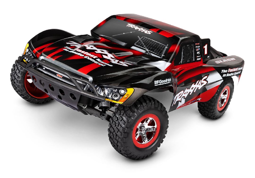 Traxxas Slash 1/10 2WD Short Course Racing Truck RTR with TQ 2.4GHz Radio System, XL-5 ESC (Fwd/Rev) Includes 7-Cell NiMH 3000mAh Traxxas Battery and 4-amp USB-C Charger w/ iD - Red