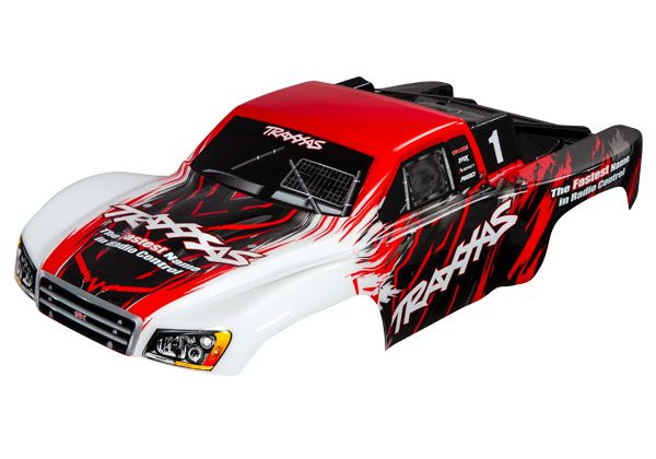 Traxxas Body, Slash 4X4, red (painted, decals applied) - Click Image to Close